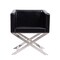 Manhattan Comfort Hollywood Lounge Accent Chair in Black and Polished Chrome, PK2 2-AC050-BK - alternate 4